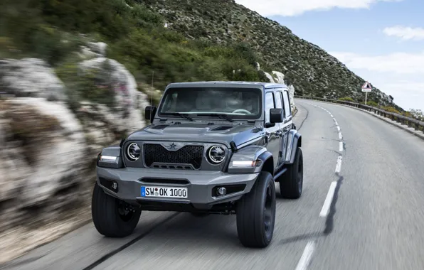 Дорога, горы, Wrangler, Jeep, Unlimited, 2019, Militem, Ferōx