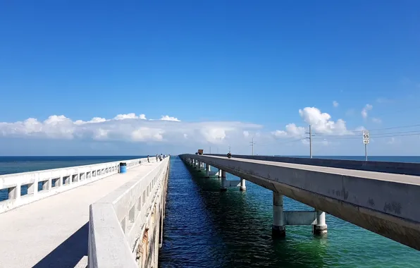 Путешествия, отдых, мосты, Key West, Seven Mile Bridge, USA-Florida