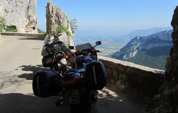 Street, kawasaki, col de la machine, distance view, z1100st, zzr1100