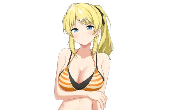 Kawaii, girl, anime, blonde, babe, cute, oppai, blonde girl