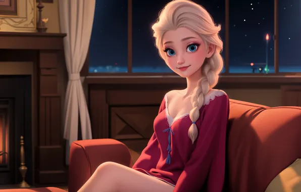 Frozen, Elsa, Disney Princess, AI art