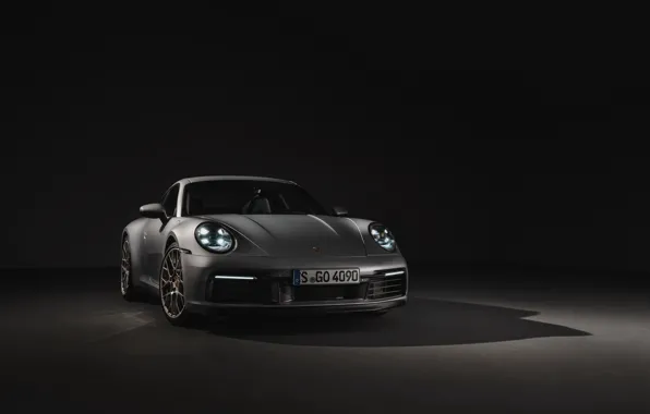 Фон, купе, 911, Porsche, тёмный, Carrera 4S, 992, 2019