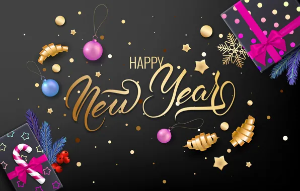 Зима, фон, праздник, Рождество, подарки, Новый год, украшение, new year