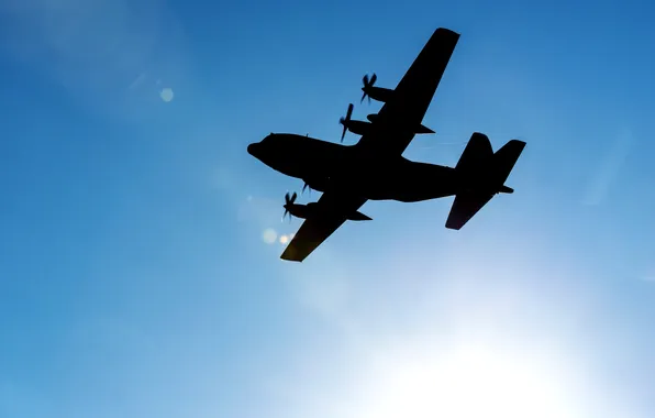 Картинка небо, полёт, самолёт, C-130 &ampquot;Hercules&ampquot;