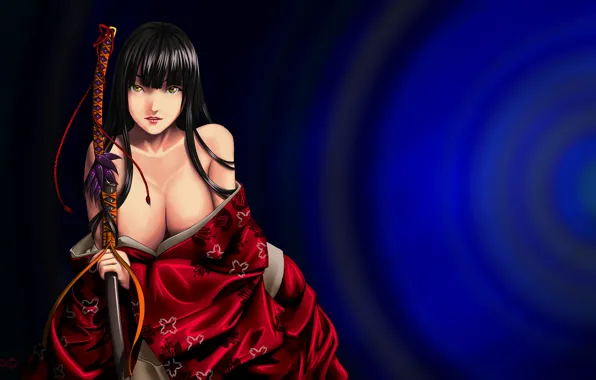 Картинка взгляд, девушка, меч