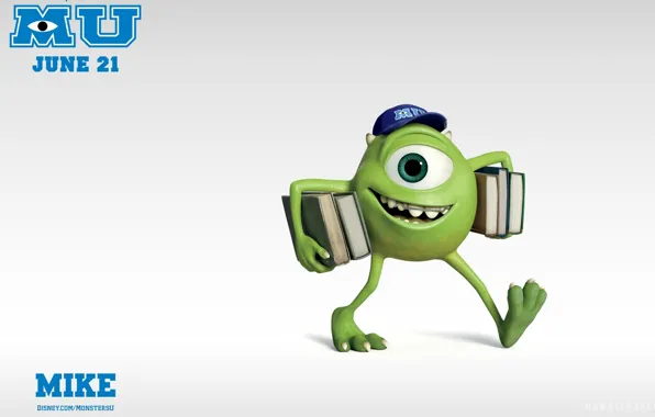 Картинка pixar, Mike Monster, Monster University, университет монстров, Майк Вазовский