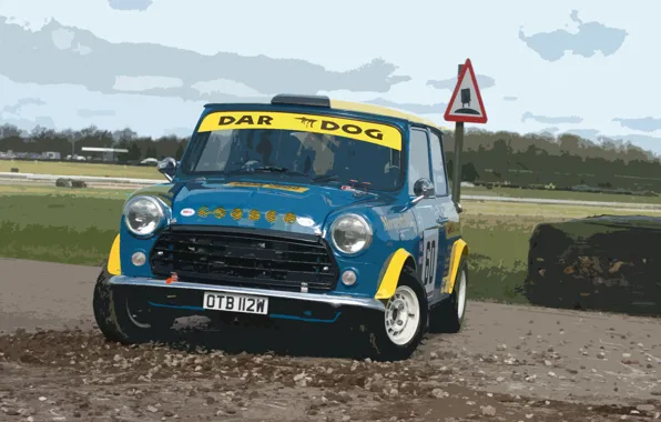Синий, Mini Cooper, Photoshop, WRC, Rally, MINI, Передок, Мини Купер