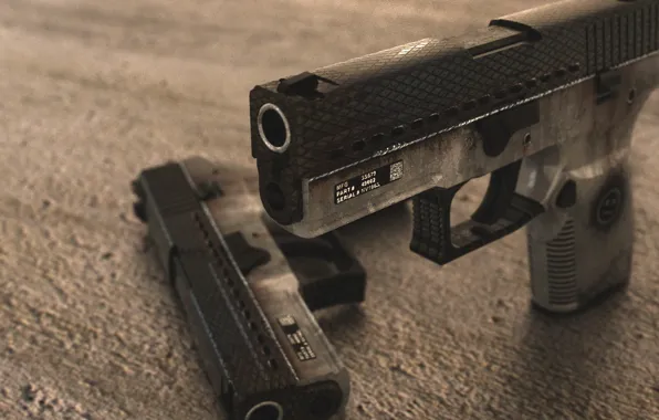 Render, bokeh, commander, два пистолета, cs go, custom paint job, p250