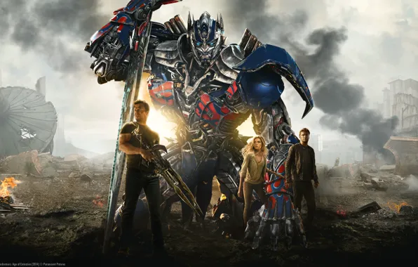 Картинка фантастика, боевик, Марк Уолберг, Optimus Prime, автобот, Mark Wahlberg, Transformers: Age of Extinction, Трансформеры: Эпоха …