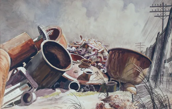 1929, Charles Ephraim Burchfield, Still Life - Scrap Iron