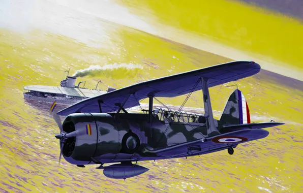 Картинка war, art, airplane, aviation, Curtiss SBC Helldiver