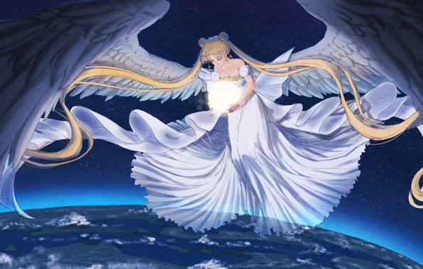 Девушка, Ангел, Свет, Сфера, Sailor Moon