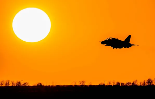 Картинка sunset, plane, jet, RAF, Red Arrows, Royal Air Force, aeroplane, The Royal Air Force Aerobatic …