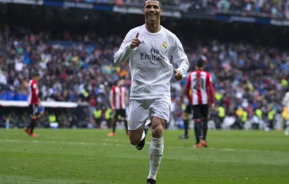 Радость, футбол, Real Madrid, Криштиану Роналду, победа, CR7, чемпион, Cristiano Ronaldo
