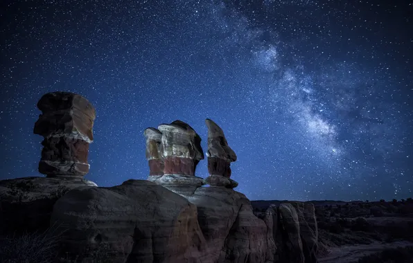 Космос, звезды, природа, млечный путь, Utah