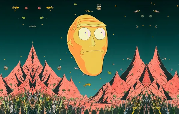 Горы, Smith, Мультфильм, Sanchez, Rick, Rick and Morty, Рик и Морти, Morty