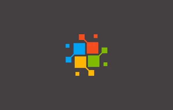 Микросхема, логотип, Windows, квадрат