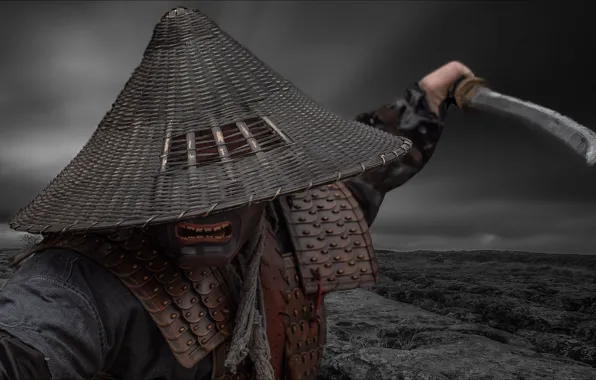 Ночь, поза, маска, Азия, ниндзя, ухмылка, night, ninja