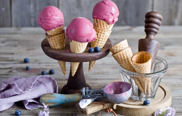 Мороженое, рожок, десерт