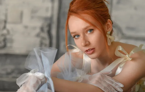 Рыжая, голубые глаза, бантик, Елизавета Курилко, Александр Данилов