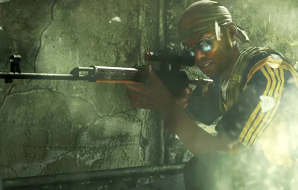 Очки, свд, call of duty, прицел, винтовка, бандана, снайперская, оптический