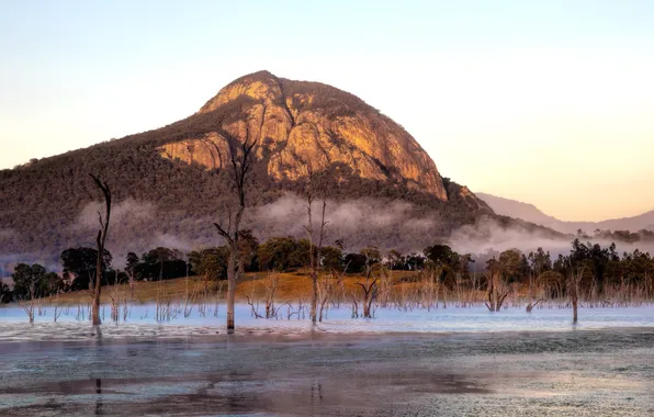 Картинка mountain, Morning, Lake Moogerah