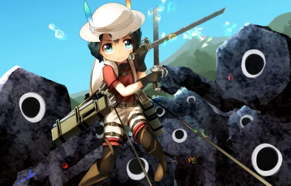 Kawaii, girl, sword, hat, anime, chibi, crossover, ken