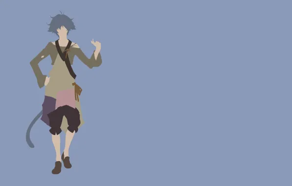 Monkey, minimalism, anime, tail, man, boy, assassin, hero