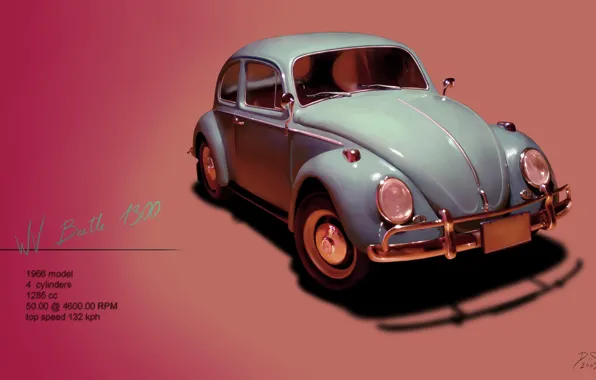 Картинка жук, Volkswagen, фольксваген, 1966, Beetle, битл