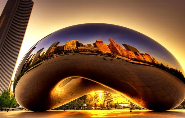 Картинка Чикаго, США, скульптура, Аниш Капур, Облачные врата