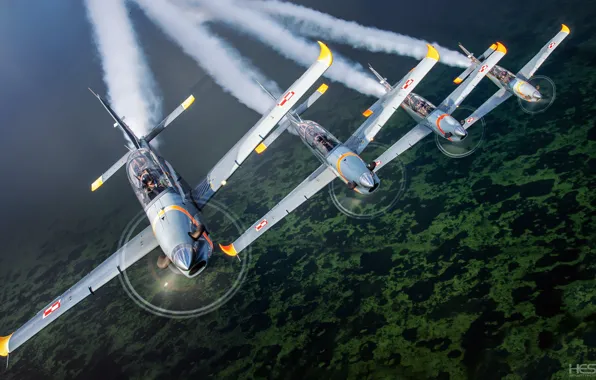 Дым, Строй, ВВС Польши, Учебно-тренировочный самолёт, Звено, PZL-130 Orlik, HESJA Air-Art Photography