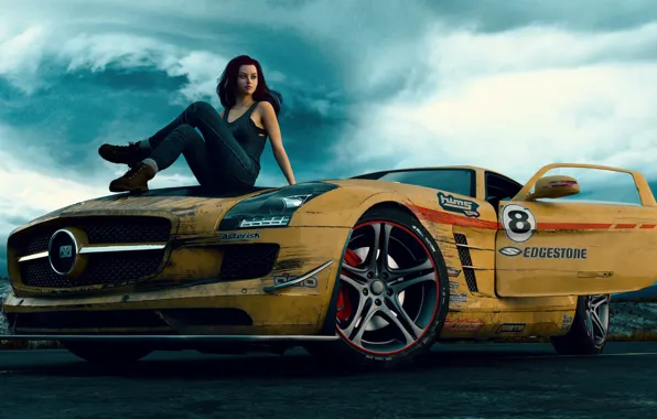 Картинка девушка, автомобиль, Road Trippin