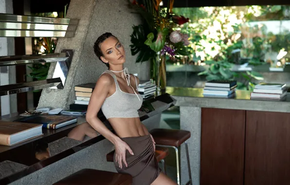 Взгляд, девушка, модель, книги, шатенка, красивая, Rachel Cook, Рейчел Кук