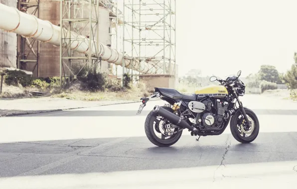 Yamaha, moto, style, yellow, industrial, sportclassic, Racer, 2016