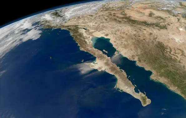 Картинка планета, Мексика, Калифорния, Тихий океан, Зкмля
