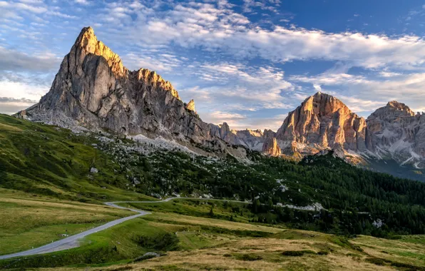 Картинка горы, природа, скала, Италия, утес, Dolomites