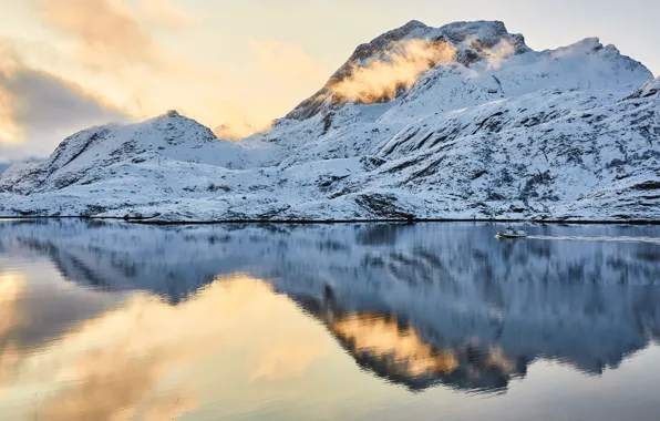 Mountain, snow, north