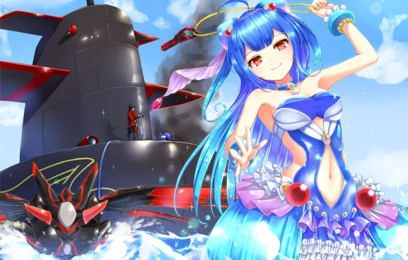 Sea, anime, oppai, submarine, bishojo, japonese, Shironeko Project