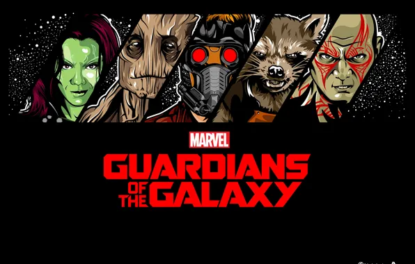 Картинка комикс, Rocket, Стражи Галактики, Guardians of the Galaxy, Gamora, Groot, Drax, Star Lord
