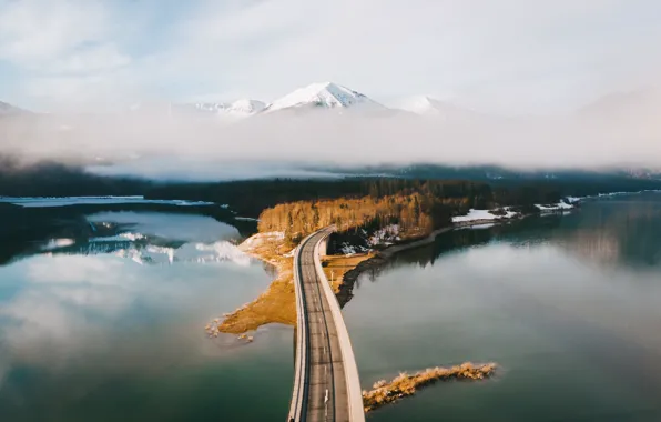 Картинка мост, туман, Бавария
