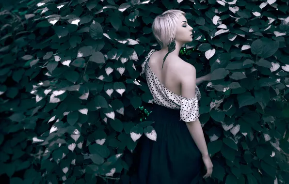 Девушка, поза, фон