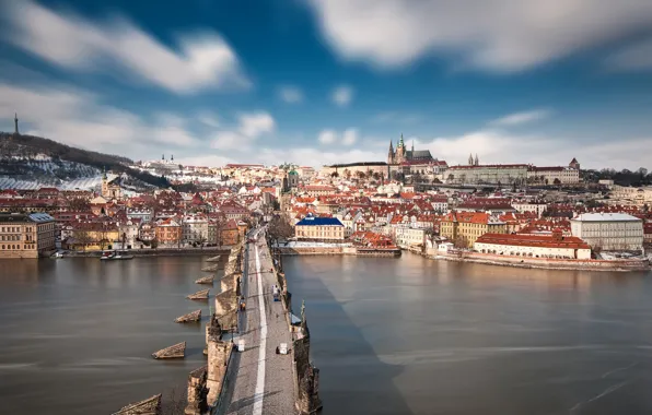 Картинка Prague, cityscape, Czech Republic, Charles Bridge, Stone Bridge, Vltava river, Prague Bridge, Peter Parler
