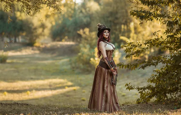 Dress, hat, retro, park, Георгий Дьяков