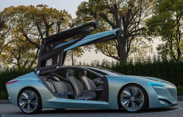 Машина, Concept, концепт кар, деревья, двери, Riviera, Buick