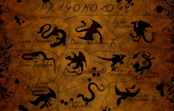 Картинка абстракция, буквы, дракон, карта