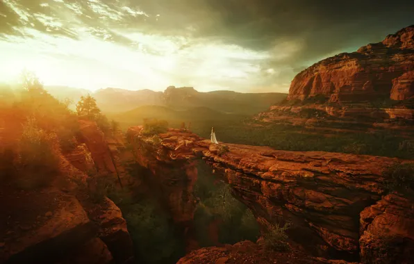 Девушка, скалы, платье, TJ Drysdale, The Light Within