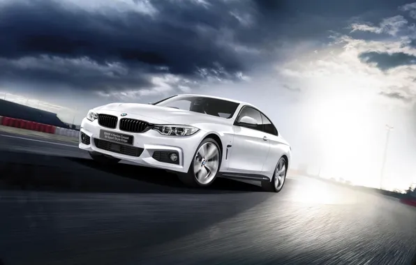 Картинка бмв, BMW, белая, 2015, 4-Series, F36