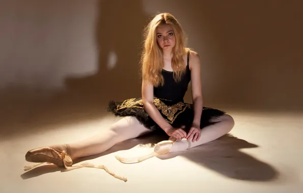 Картинка балерина, фотосессия, пуанты, Elle Fanning