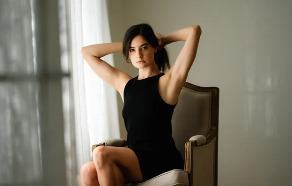 Girl, sexy, dress, young, beautiful, model, brunette