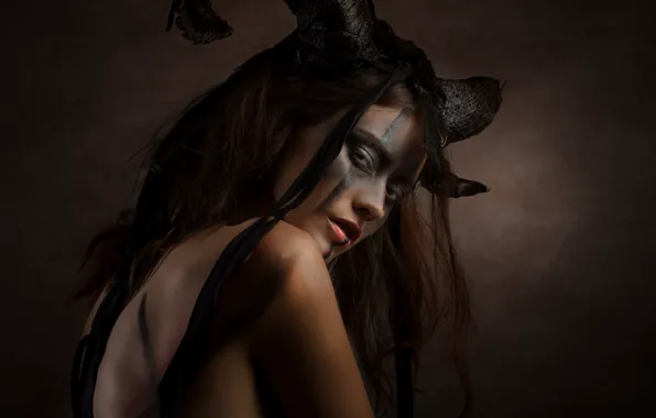 Макияж, рога, грим, Myst, Horn, Joachim Bergauer